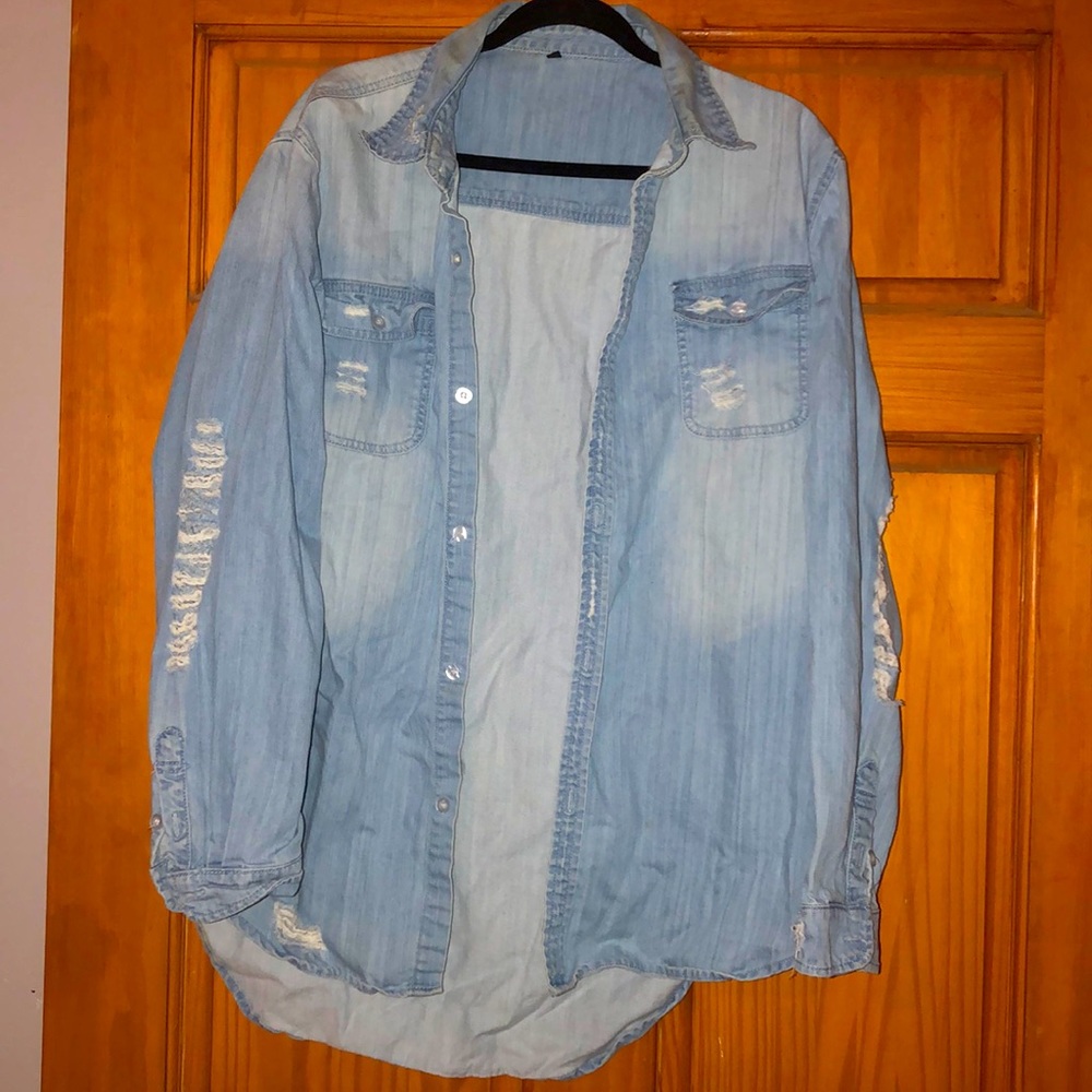 Denim button down shirt